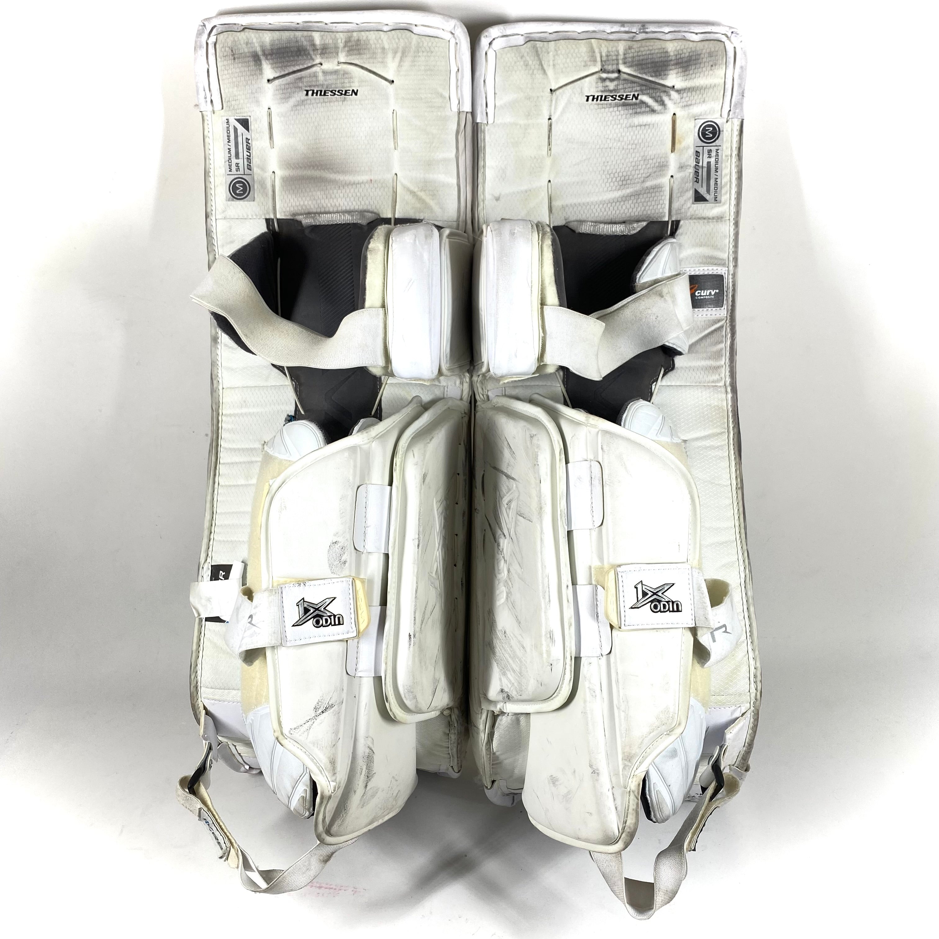 Bauer Vapor 1X OD1N - Jambières de gardien Pro Stock d'occasion (blanches)